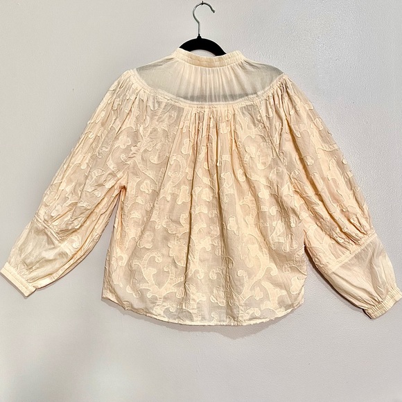 NWOT Rebecca Taylor Beige/Crème Floral Top-Stitching Blouse MSRP$350 - Picture 11 of 16